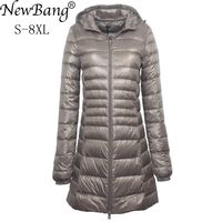 NewBang 7XL 8XL Plus długa kurtka puchowa kobiety zima ultralekka kurtka puchowa kobiety z płaszcz puchowy z kapturem kobiet duże rozmiary płaszcze 1